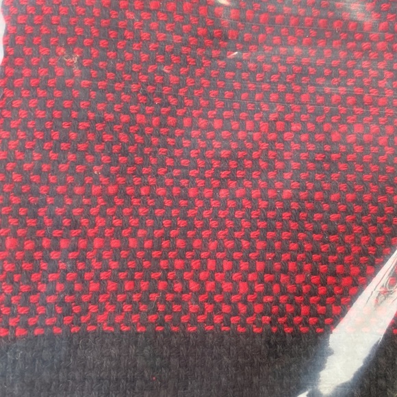 Pottery Barn Red and Black Bryce Sherpa Back Check Pillow Cover - Picture 4 of 16